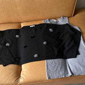 Black Sweater with Gray Accents